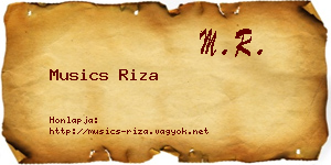 Musics Riza névjegykártya